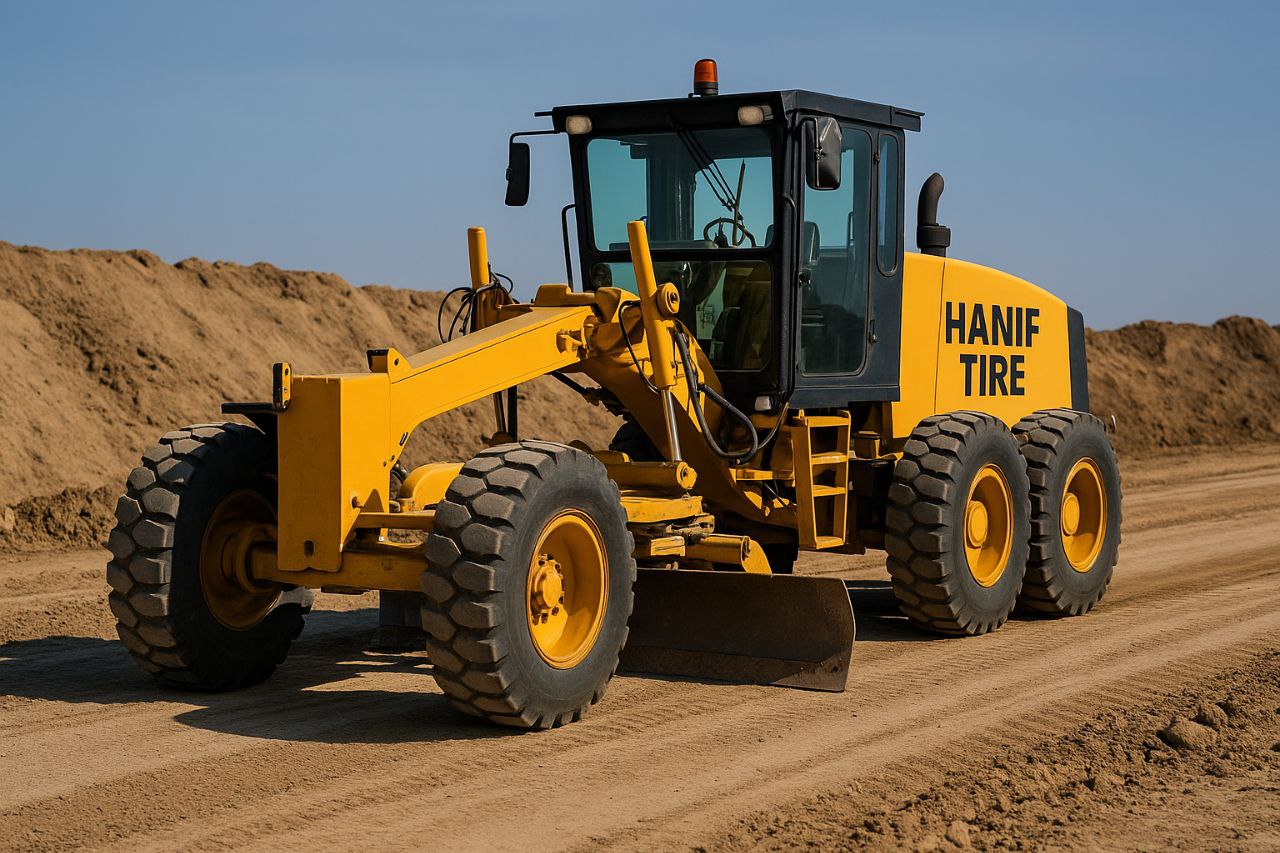 راهنمای جامع انتخاب و استفاده از غلطک گریدر در پروژه‌های عمرانی با معرفی برند حنیف تایر